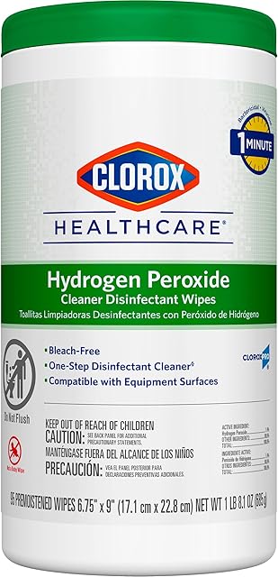 Clorox Healthcare Hydrogen Peroxide Cleaner Disinfectant Wipes, 675" x 9", 95 Count (Package May Vary)