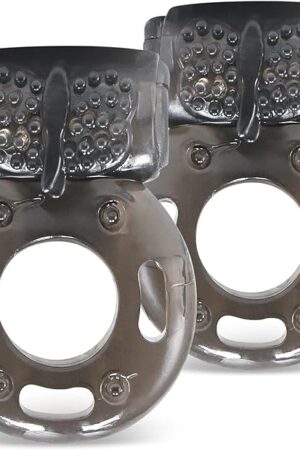 2 Pcs Cock Rings Vibrating Penis Ring Vibrator, Couples Sex Toys Clitoral Stimulator Cockring Penis Sleeve Erection Enhance Adult Male Sex Toy for Men Longer Harder Stronger