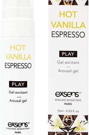 Exsens Hot Vanilla Espresso Arousal Gel, Cooling, Stimulating, Enhance Sexual Pleasure, Vegan, Paraben Free, Preservative Free, Condom Friendly, Deliciously Lickable Flavor, 15 ml - 0.53 fl.oz
