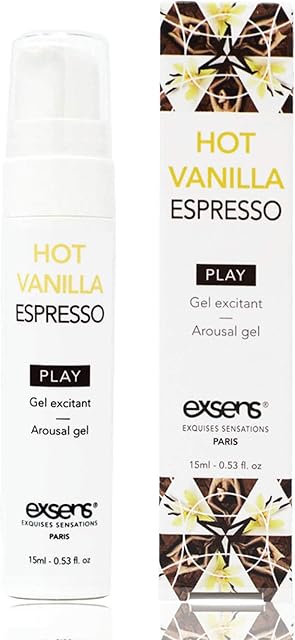 Exsens Hot Vanilla Espresso Arousal Gel, Cooling, Stimulating, Enhance Sexual Pleasure, Vegan, Paraben Free, Preservative Free, Condom Friendly, Deliciously Lickable Flavor, 15 ml - 0.53 fl.oz