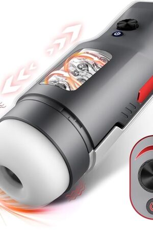 Automatic Male Masturbator Sex Toys for Men, Powerful 5 Thrusting & Rotating Electric Pocket Pussy with 3D Realistic Textured, Adjustable Speed Visible Blowjob Adult Toy Penis Stroker