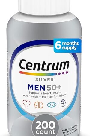 Centrum Silver Men's 50+ Multivitamin with Vitamin D3, B-Vitamins, Zinc for Memory and Cognition - 200 Tablets