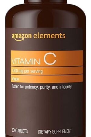 Amazon Elements Vitamin C 1000mg, Supports Healthy Immune System, Vegan, 300 Tablets, 10 month supply