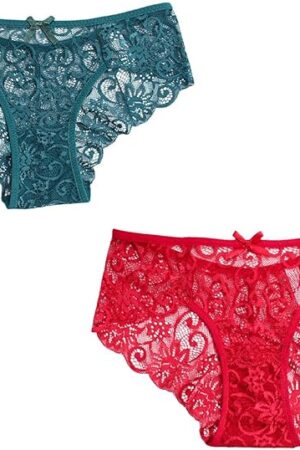 Women's Lace Seamless Hipster Panties Underwear Stretch Sexy Panties Breathable Low Waisted Hipster Briefs
