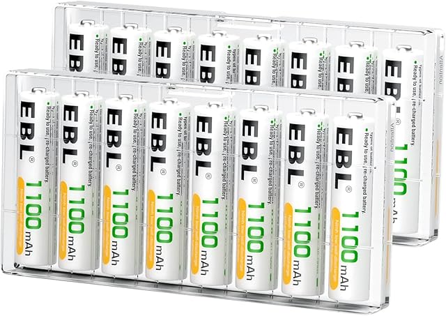 EBL Rechargeable AAA Batteries (16-Counts) Ready2Charge 1100mAh Ni-MH Battery
