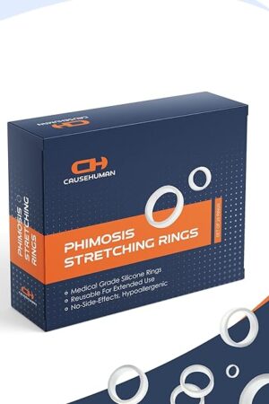 CauseHuman Phimosis Stretching Rings Set (20 Rings) - Medical Grade Silicone for Safe & Effective Phimosis Stretching - Proven Results in Skin Loosening
