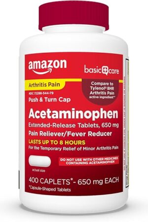 Amazon Basic Care Acetaminophen Extended-Release Tablets, 650 mg, Arthritis Pain, 400 Count