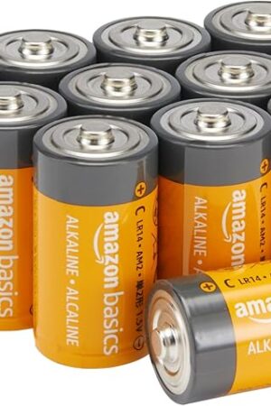 Amazon Basics 12-Pack C Cell Alkaline All-Purpose Batteries, 15 Volt, 5-Year Shelf Life