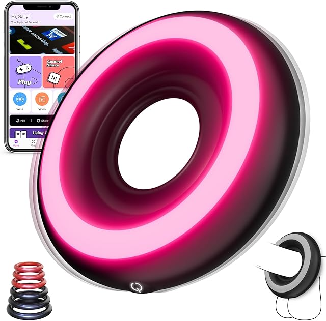 Vibrating Cock Ring Sex Toy - Cock Ring Couples Sex Toys with Sexy Light, APP Control 10 Modes Male Pleasure Penis Ring Vibrator , Free Silicone Rings Sets Foreplay Tool Adult Sex Toys for Men