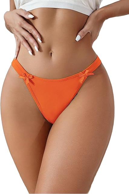 Women's G String Sexy Thong Bow Decor Low Rise Thongs Underwear Bikini Panties