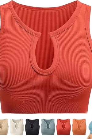 Getheyshape Shape Me Up Crop Top, Women's Sexy Shape Wear Tank Crops, V Neck Bra Tops for Workout Yoga Sports