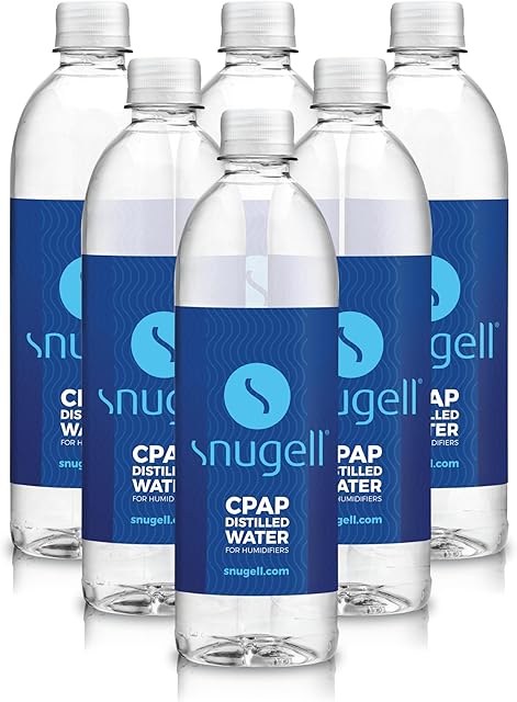 Distilled Water for CPAP Machines by Snugell 20oz (6-Pack)