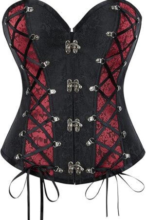 Corset Top for Women Gothic Bustier Lace Up Steampunk Waist Trainer Sexy Lingerie Overbust Corsets