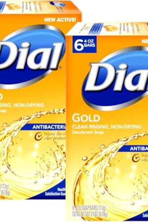 Dial Antibacterial Soap Bar, Gold, 6 Count (Pack of 2)