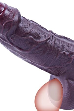 Black Large Penis Sleeve with Red Head  Silicone Cock Extender for Men, Extra Length and Girth with Lifelike Veins for Ultimate Pleasure