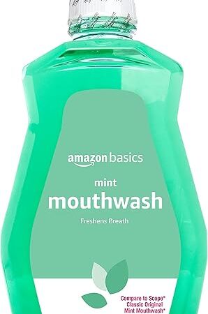 Amazon Basics Fresh Breath Mouthwash, Mint, 507 Ounce (Pack of 1), (Previously Solimo)