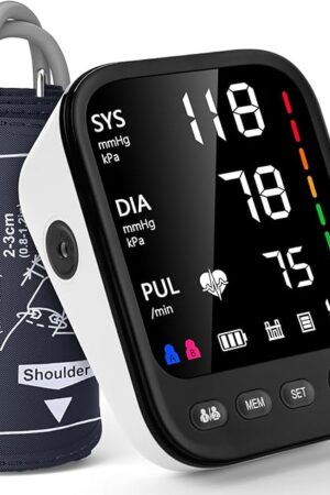 Blood Pressure Machine, Automatic Upper Arm Blood Pressure Monitor with 2x199 readout, 45 inch Backlit Large Screen Adjustable Large Cuff 9 to 17 inches - arrhythmia and Home Hypertension Detector