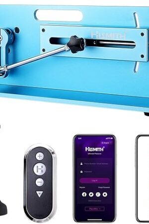 Hismith Premium Sex Machine with KlicLok System, 100 Watt APP Remote Wire 3 in 1 Control Sex Machine, Love Machine Adjustable Thrusting Machine with Dildo for Men and Women Blue 20 Pro