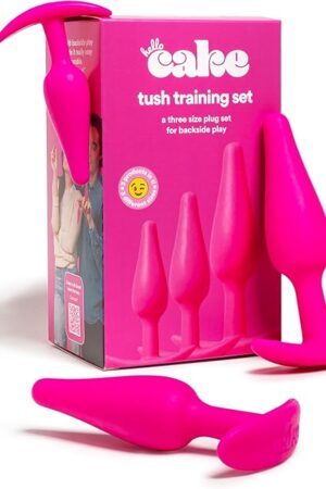 Hello Cake Tush Pops - Butt Plug Training Set - 3 Sizes for All Levels of Anal Play - Tapered Tip with Flared T-Base - Body-Safe Silicone, Adult Sex Toy For Men, Women and Couples