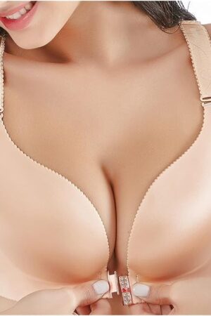 Front Closure Butterfly Beauty Back Push Up Bra Women Wire-Free Plus Size Front Open Everyday Bras Sexy Lingerie