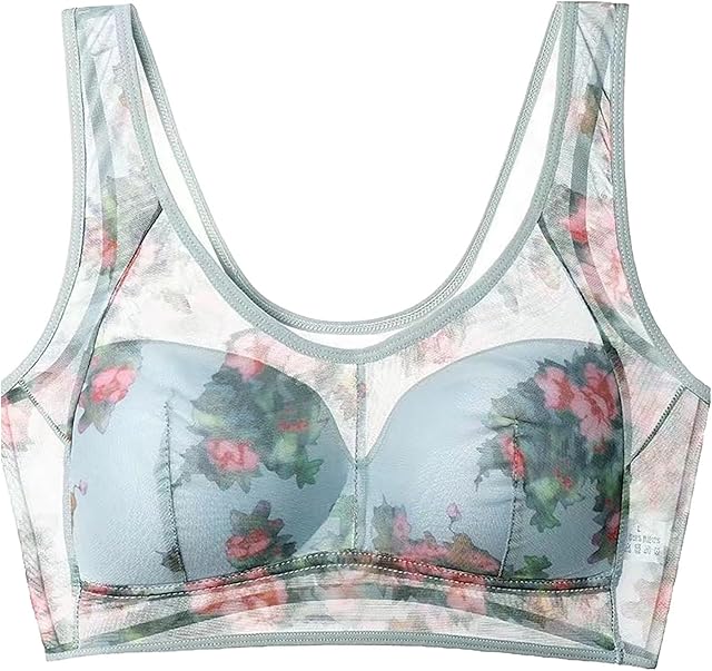 Bras for Older Women 2024 Lightweight Ice Silk Lace Comfort Bra Buttonless Sexy High Support Push up Wireless Bras
