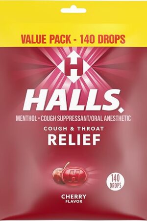 Halls Relief Cherry Cough Drops, Value Pack, 140 Drops