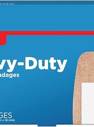 Amazon Basic Care Heavy Fabric Adhesive Bandages, Tough & Flexible Non-Stick Pad Cushion, 175 x 4 inches (30 Count)