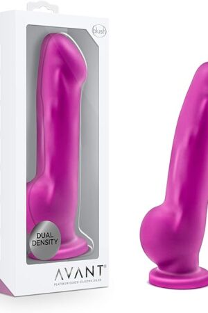 Blush Adult Sex Toys  Avant D7 Ergo  7.5 Inch G Spot & P Spot Dildo  Platinum Cured Purio Ultrasilk Dual Density Silicone Dildo with Suction Cup & Strap-On Compatible  Women Men Couples  Purple