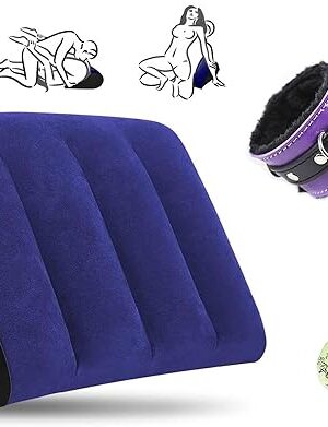 2025 Newly 3 in 1 Wedge Pillow Inflatable Cushion,Portable Pillow,Sex Things for Couples Kinky Play Hand Leg Cuffs Strap Set Ankle Wrist Restraints for Couple Under Queen Bed Sweater Yoga
