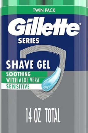 Gillette Series 3X Action Shave Gel, Sensitive Twin Pack, 7 Oz (Pack of 2)