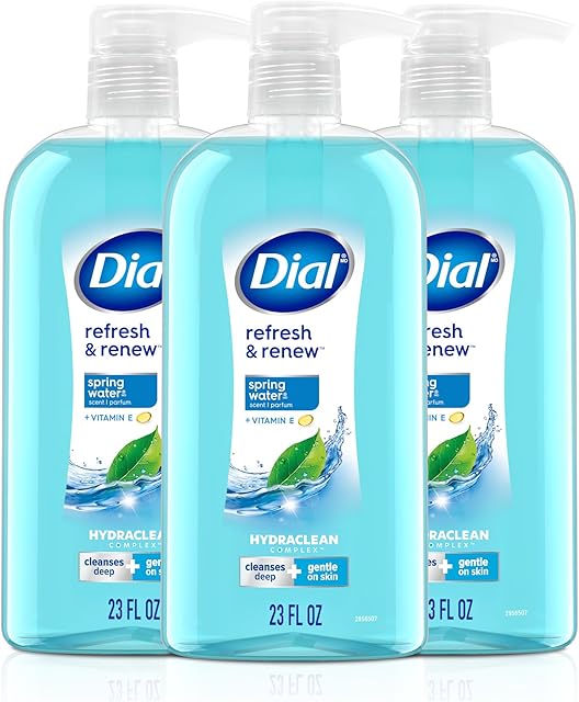 Dial Body Wash, Refresh & Renew Spring Water, 23 fl oz (Pack of 3)