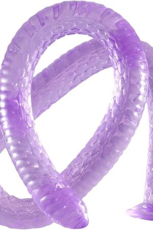 41.7 Inch Super Long Anal Plug Dildo, Flexible Butt Plug for Deep Pleasure, Soft Prostate Massage G-spot Stimulation, Adult Sex Toys for Men Women (Purple)