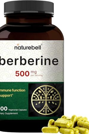 Berberine Supplement 500mg, 300 Veggie Capsules | 97% Pure Berberine HCL | 5:1 Root Extract | Supports Balanced Sugar Levels & Heart Health | Vegan, Non-GMO
