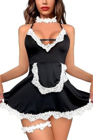 dream love Sexy Lingerie for Women Role Play Maid Outfit Cosplay Lingerie Dress Naughty Lace Babydolls Lingerie S-XXL