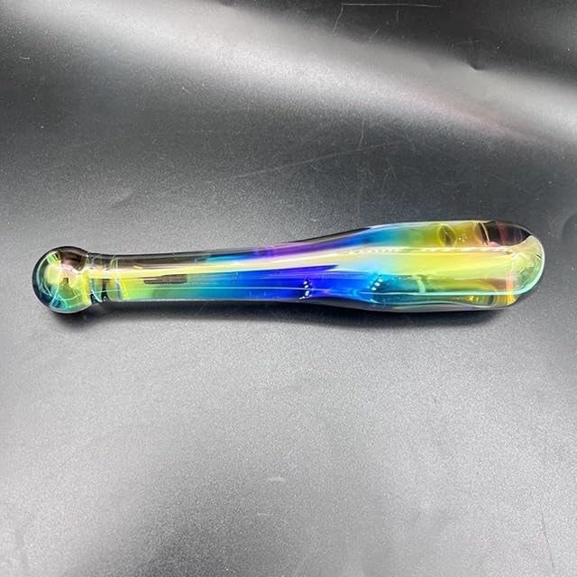 Glass Anal Plug & G-spot Dildo, Sex Toy of Baseball Bat Double Ended Dildo Massager for Women/Men/Couples (Multicolor, Large)
