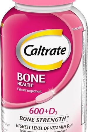 Caltrate 600 Plus D3 Calcium and Vitamin D Supplement Tablets, Bone Health Supplements for Adults - 200 Count