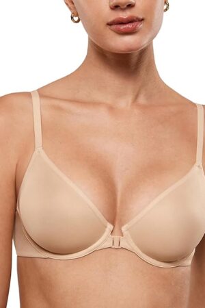Women's Mesh Front Closure Bras Unlined Sheer Demi Plunge Supportive Comfortable No Padding Underwire Bra