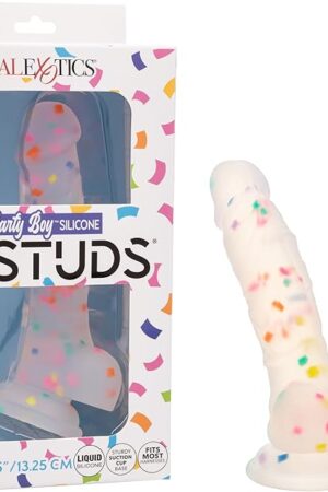 CalExotics Party Boy Silicone Studs 5.25 Inch Dildo with Sturdy Suction Cup Base Fits Most Harness SE-0254-05-3