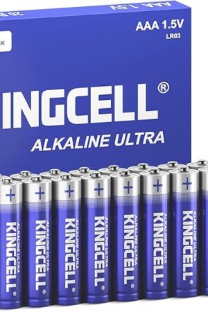 KINGCELL AAA Batteries 20 Count Pack, 1.5V Triple A Batteries with 10 Years Shelf Life, High Performance Alkaline AAA Batteries for TV Remote, Clock, Gaming Controller, Kids Toy