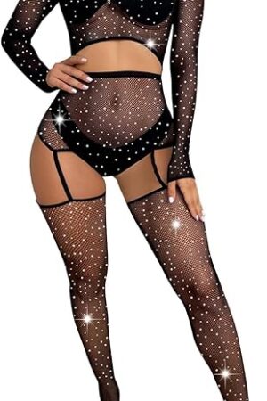 Women's Lace Stockings Lingerie Naughty Slutty Fishnet Bodysuits Lingerie Nightwear for Couple Date Wearing A6