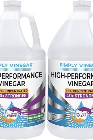 Industrial Strength 49% Vinegar ? High-Performance Concentrated Cleaner for Home, Garden, Driveways & More ? Biodegradable & Bleach-Free (Not for Food Use) - 128 oz (Pack of 2)