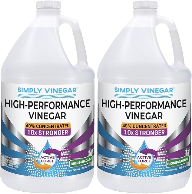 Industrial Strength 49% Vinegar ? High-Performance Concentrated Cleaner for Home, Garden, Driveways & More ? Biodegradable & Bleach-Free (Not for Food Use) - 128 oz (Pack of 2)