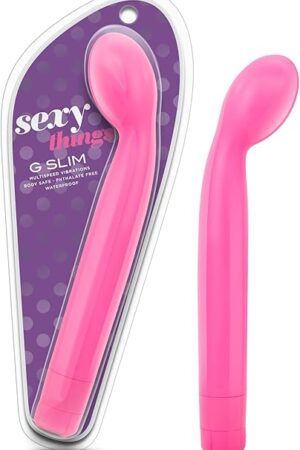 Blush Sexy Things G Slim - G-Spot Vibrator for Females - Powerful Vibrating Modes - Finger Shaped Clitoral Nipple Personal Massager - Waterproof - Adult Pleasure Sex Toys for Women & Couples - Pink