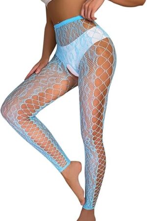 Women Sexy Tights Fishnet Opening Leggings Fishnet Stockings Black Leopard Stripe Pantihose Lingerie Pants