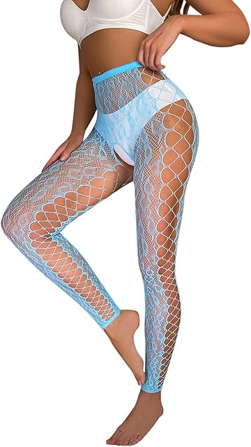Women Sexy Tights Fishnet Opening Leggings Fishnet Stockings Black Leopard Stripe Pantihose Lingerie Pants