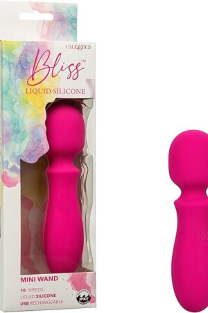 CalExotics Bliss Liquid Silicone Mini Wand Massager, Vibrating Bullet Vibrator for Women - SE-0569-60-3