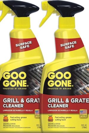 Goo Gone Grill and Grate Cleaner Spray (2 Pack) Cleans and Degreases BBQ Cooking Grates and Racks, Pellet and Electric Smokers- 24 Ounce
