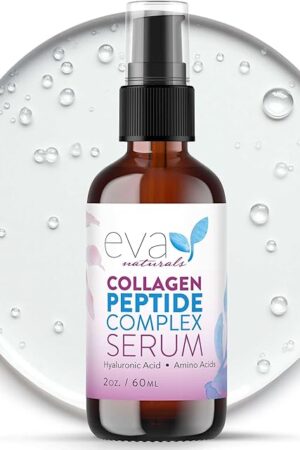 Collagen Peptide Serum for Face ? Anti Aging Facial Treatment with Peptides & Hyaluronic Acid ? Gentle Formula for Sensitive Skin, Microneedling Pen, Derma Roller, Skin Firming & Hydrating (2 Oz)