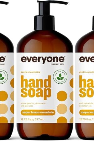 Everyone Liquid Hand Soap, 1275 Ounce (Pack of 3), Meyer Lemon and Mandarin, Plant-Based Cleanser with Pure Essential Oils