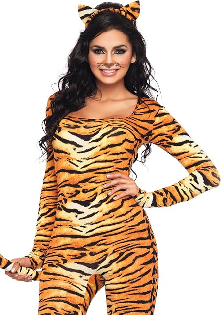 Women's 2 Piece Wild Tigress Catsuit Costume